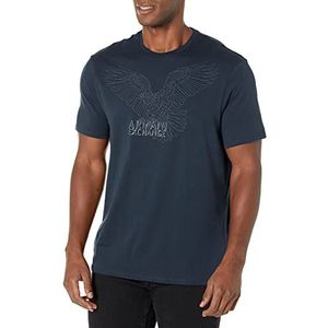 Armani Exchange Eagle T-shirt met logo op de voorkant, korte mouwen, ronde hals, Navy Blauw