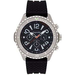 Gigandet G23-002 heren chronograaf kwarts polshorloge met siliconen armband, zwart, zwart., Aquazone