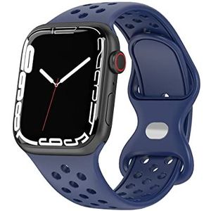 Armband compatibel met Apple Watch Sport siliconen armband voor iWatch SE Series 8 7 6 5 4 3 2 1, blauw, 42 mm/44 mm/45 mm, Blauw, 42mm/44mm/45mm