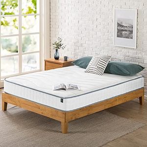 Zinus Matras 135 x 190 cm, hoogte 20 cm, matras met veren van traagschuim, matras met binnenvering, hybride matras