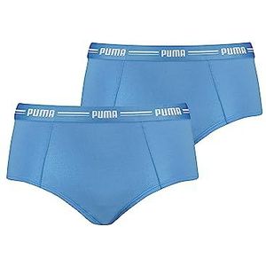 PUMA 603033001 Mini-shorts voor dames, 2 stuks, Blauwe plank