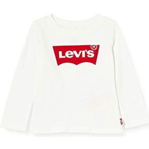 Levi's Kids Lvg L/S Batwing Tee 1ea215 Top met lange mouwen voor babymeisjes, Wit.