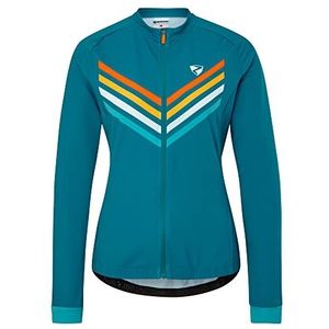 Ziener Narla fietsshirt / mountainbike, ademend, sneldrogend, elastisch, lange mouwen, voor dames, Transparant blauw