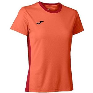 Joma Winner II T-shirt met korte mouwen voor dames, Neon Oranje - Zwart