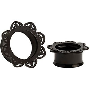 KUBOOZ Roestvrij stalen oorpiercing flesh tunnels dubbel gevouwen oor brancard zadel 8-20mm, Roestvrij staal