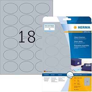 Herma 4116 plastic etiketten, 58,4 x 42,3, ovaal, A4, Lasercopy