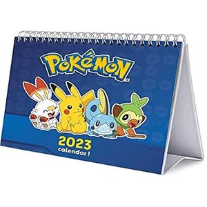 Grupo Erik - Bureaukalender 2023 Pokémon 12 maanden | 20 x 18 cm, maandelijks in het Frans, januari tot december, officieel gelicentieerd product, FSC-gecertificeerd, met vaste houder CS23034