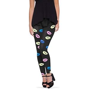 Folat - Zwarte legging met lippen