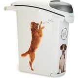 CURVER container voor honden, 10 kg/23 l, groot, luchtdicht, geurremmend, voor hondenvoer, met handgrepen, 23 x 50 x 50 cm, wit