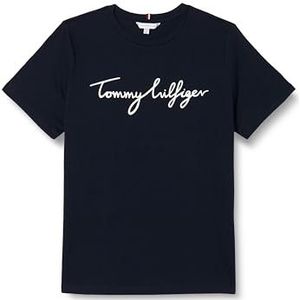 Tommy Hilfiger T-shirt à manches courtes et col rond pour femme, Bleu (Desert Sky), 54
