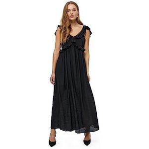 Desires Maxi Robe Longue avec Volants et Bracelet Femme, Noir (9000 Black), XL