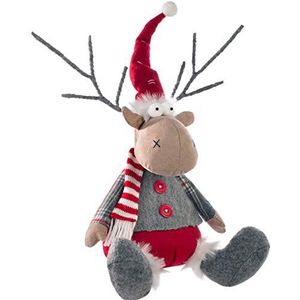 WeRChristmas Kerstfiguur rendier zittend, meerkleurig, 24 cm