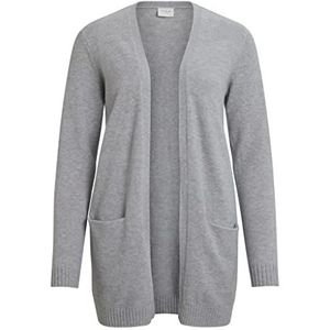 Vila Clothes Viril L/s Open Knit Cardigan-Noos vest, grijs (Light Grey Melange), 34 (fabrieksmaat: XS) dames, grijs.