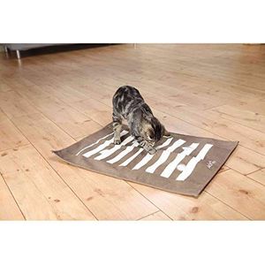 TRIXIE Cat Activity 46005 kattenklauwdeken, 70 × 50 cm, bruin/crèmekleurig