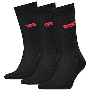 Levi's Gerecycleerd katoen, normale sokken, uniseks (3 stuks), zwart.