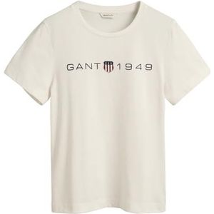 GANT Reg print grafisch T-shirt dames T-shirt, Eierschaal