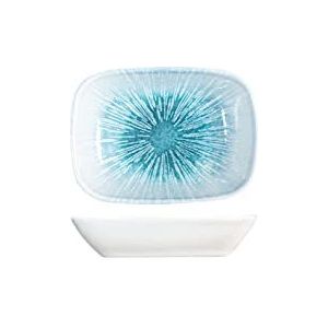 H&H Neptune porseleinen onderzetter, rechthoekig, 14 cm, modern en elegant design, blauw