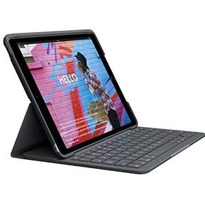 Logitech Slim Case voor iPad 7, 8 en 9e generatie met geïntegreerd draadloos toetsenbord, Duitse QWERTZ-lay-out