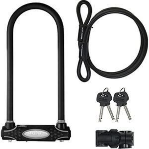 MASTER LOCK U-slot met kabel [sleutel] [universele fietshouder] [gecertificeerd diefstalbeveiliging] [Model XL] 8285EURDPRO - Ideaal voor fietsen, elektrische fietsen, mountainbikes en andere