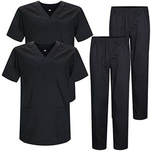 Misemiya - Verpakking van 2 stuks – uniformset voor unisex – medisch uniform met bovendeel en broek – Ref.2-8178, zwart 22