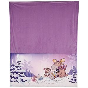 Cosy Winter Pluche Deken 140x175 cm Paars - Duurzame Knuffelstof Deken voor Baby en Kinderen - Zachte Pluche Deken - Warme Deken voor Meisjes en Jongens