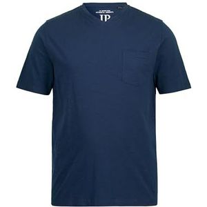 JP 1880 T-shirt en tricot de coton flammé de grande taille L-8XL pour homme 806260, Bleu mat foncé, XXL