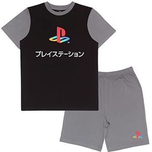 Playstation korte pyjamaset voor jongens en meisjes., Zwart/Grijs