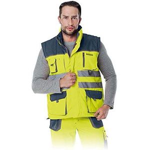 Leber & Hollman LH-FMNW-V werkvest, gevoerd, 100% polyester, 35, 270 g/m², voering 100% polyester, opstaande kraag, ritssluiting aan de voorkant en klittenbandsluiting, reflecterende strepen