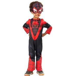 RUBIE'S - Officieel Marvel – Spider-MAN – klassiek Spinn Miles Morales kostuum voor kinderen – Spidey en vrienden – kostuum met overall en masker – voor Halloween, carnaval, Kerstmis
