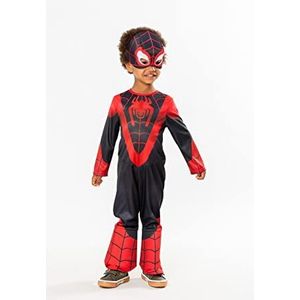 RUBIE'S - Officieel Marvel – Spider-MAN – klassiek Spinn Miles Morales kostuum voor kinderen – Spidey en vrienden ��– kostuum met overall en masker – voor Halloween, carnaval, Kerstmis