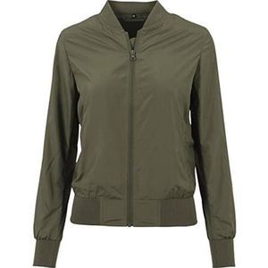 Build Your Brand Bomber Nylon damesjack, Olijf