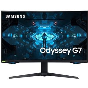 Samsung Odyssey G7 32'', C32G73TQ, Gebogen gaming monitor voor PC 1000R, VA-scherm 32'', WQHD-resolutie (2560 x 1440), 240 Hz, 1 ms, GSYNC compatibel, AMD FreeSync Premium Pro, HDR600, Zwart