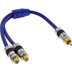 InLine 89924P Y-kabel RCA-stekker naar 2 x cinch-aansluiting, 0,25 m
