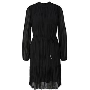 s.Oliver BLACK LABEL Chiffon blousejurk voor dames, zwart.