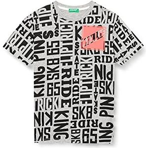 United Colors of Benetton Shirts voor kinderen en jongeren, Allover Grijs E Zwart 67J