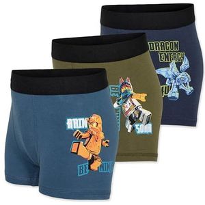LEGO Lwaris 704-3-er boxershorts voor jongens, Medium Blauw