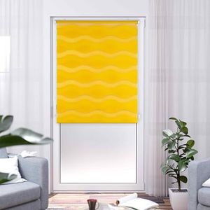 K-Home Klemmfix dubbel rolgordijn - zonder boren - geel - 100 cm x 200 cm (B x L)