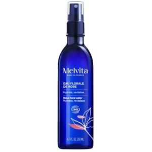 Melvita - Eau Florale de Rose Revitalisante Bio - Lotion Hydratante et Rafraîchissante Sans Parfum - 100% Naturelle, Certifiée Bio et Vegan - Flacon 200 ml