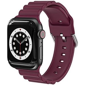 Armband compatibel met Apple Watch armband 38 mm 40 mm 41 mm 42 mm 44 mm 45 mm, siliconen armband, compatibel met iWatch SE/serie 7 6 5 4 3 2 1, bordeaux, 42 mm/44 mm/45 mm, Bordeaux, 42 mm/44 mm/45 mm