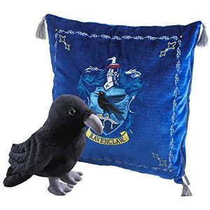 Ravenclaw House Mascot & Kussen van The Noble Collection – officieel gelicentieerd product 34 cm Harry Potter-speelgoedpoppen – hoge kwaliteit Ravenclaw Raven Mascot Plush – voor kinderen en