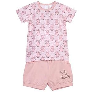 CERDÁ LIFE'S LITTLE MOMENTS - Zomerset voor meisjes van Peppa Pig van 100% katoen en bestaande uit korte shorts en T-shirt met korte mouwen | Officieel gelicentieerd door Hasbro, Roze