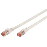 DIGITUS Cat 6-3 m LAN-kabel RJ45 netwerkkabel S/FTP afscherming compatibel met Cat 6A en Cat 7 wit