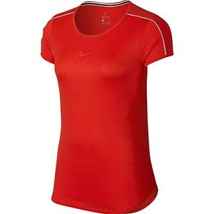 Nike W NK Dry Top Ls Elastika T-shirt met lange mouwen, voor dames, Habanero rood/wit/boord