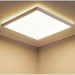 STANBOW LED plafondlamp warmwit 18W 2700K 1600lm IP44 LED plafondlamp voor badkamer balkon keuken hal kelder slaapkamer woonkamer 295 x 295 x 25 mm