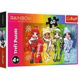 Trefl - Rainbow High, vrolijke poppen – puzzel 60 elementen – kleurrijke puzzel met sprookjesfiguren Rainbow High, creatief entertainment, plezier voor kinderen vanaf 4 jaar