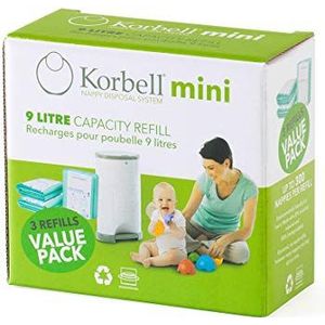 Korbell - Vuilnisemmer – mini – 9 l – 3 x biologisch afbreekbaar – geurremmend