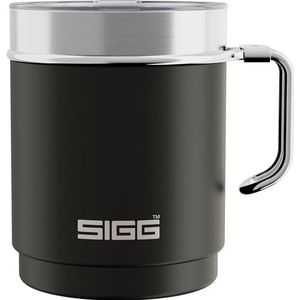 SIGG - Mug isotherme Camp - Mug de voyage Night Black - Avec couvercle en Tritan - Passe au lave-vaisselle - Avec anse - Sans BPA - Gobelet isotherme à double paroi - Blanc - 0,36 l