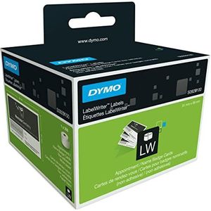 DYMO LW kleine originele zelfklevende etiketten voor visitekaartjes | 51 mm x 89 mm | rol met 300 gemakkelijk verwijderbare etiketten | voor LabelWriter 450 en 4XL labelapparaten