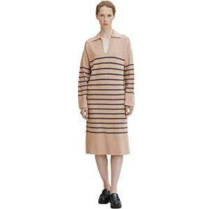 TOM TAILOR dames gebreide jurk met kraag, 30025 - Navy Midnight Blue