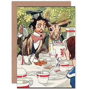 Kleurboek Alice in Wonderland Carroll wenskaart gekke hoedenmaker
